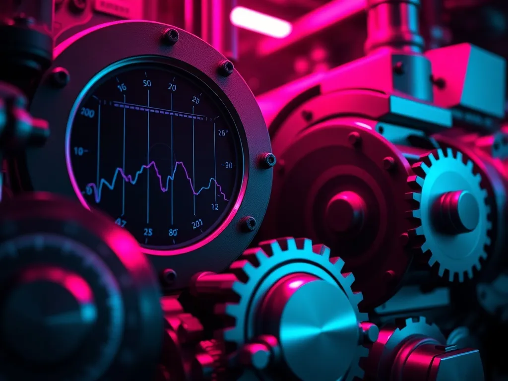 A high-contrast industrial machine interface with digital ch